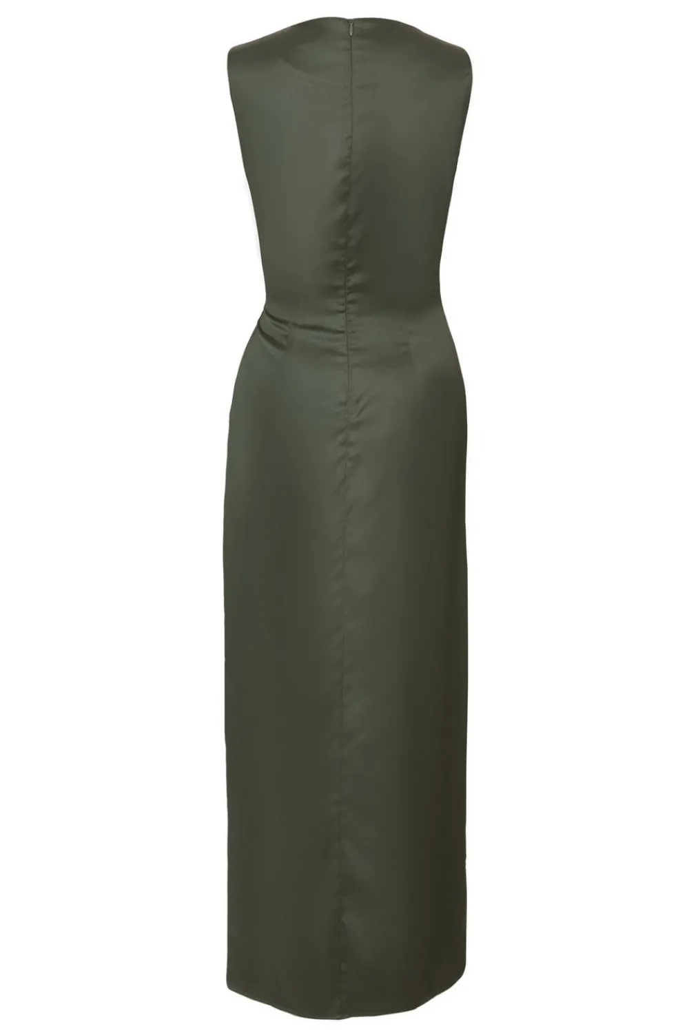 Quiz Evening Dresses|Christening Guest>Khaki Satin Buckle Side Midaxi Dress