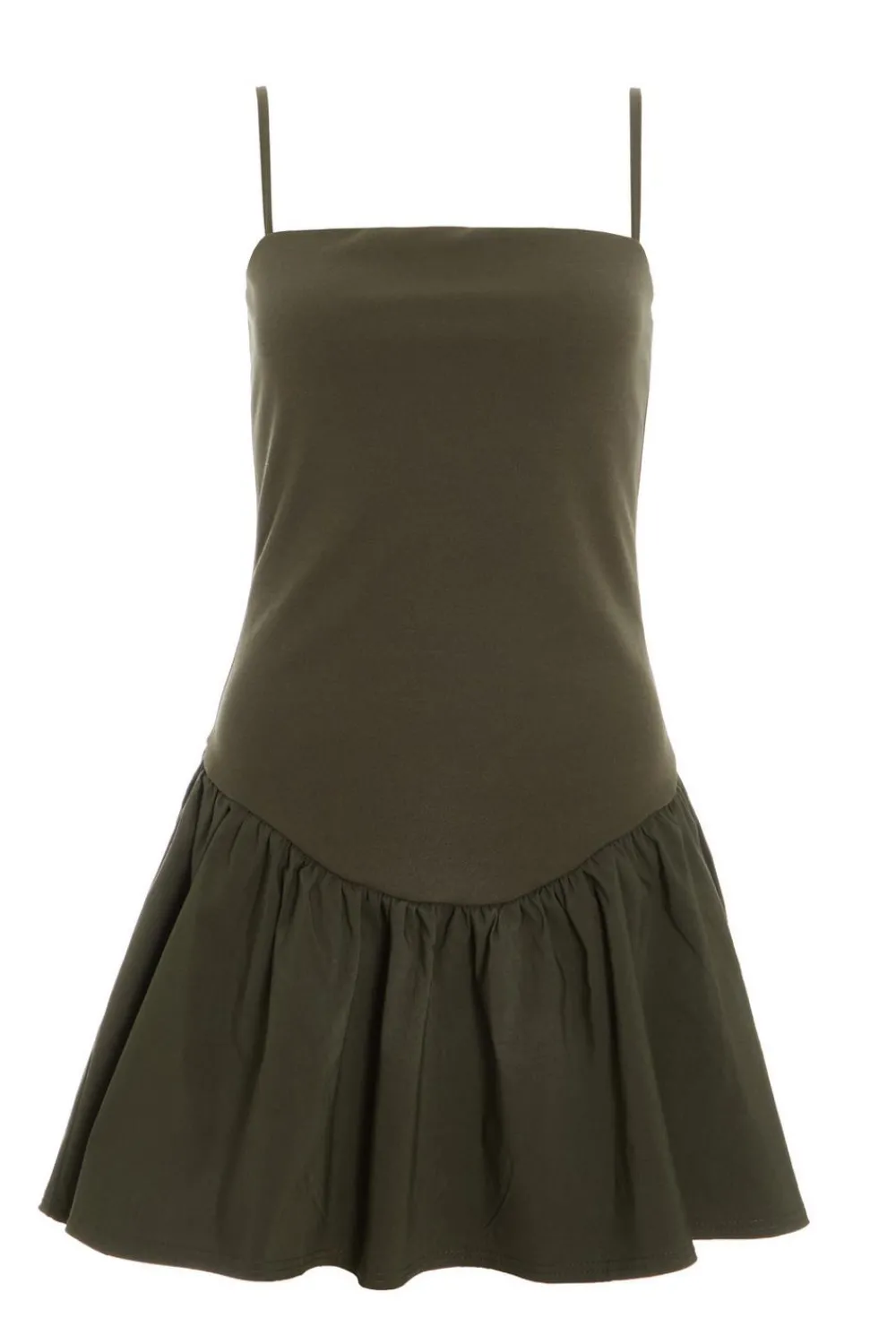 Quiz Summer Clothes|Mini Dresses>Khaki Strappy Puff Ball Skater Dress