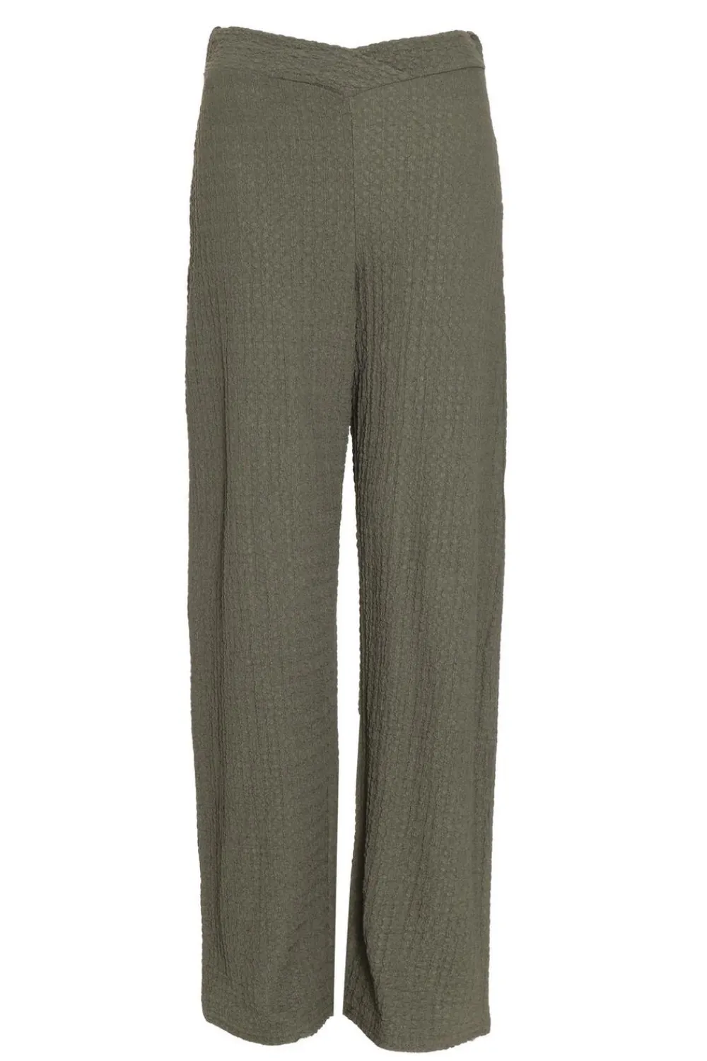 Quiz Trousers|Co-Ords>Khaki Textured Palazzo Trousers