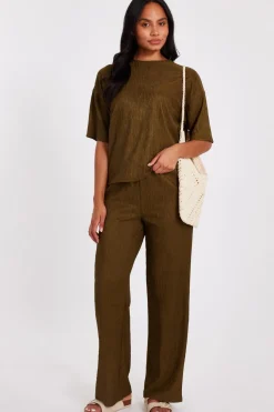 Quiz Trousers|Summer Clothes>Textured Palazzo Trousers