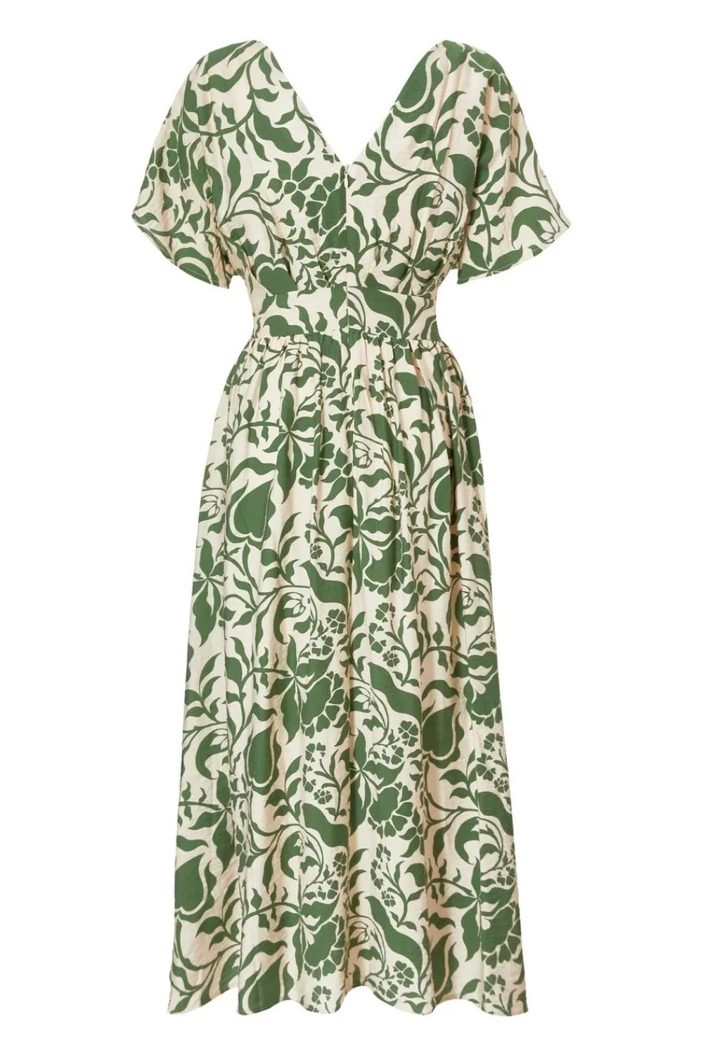 Quiz Summer Clothes|Holiday>Khaki Tropical Print Midaxi Dress