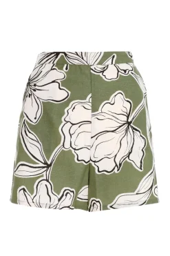 Quiz Shorts|Holiday>Khaki Tropical Print Shorts