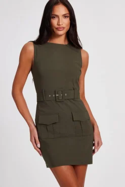 Quiz Summer Clothes|Dresses>Khaki Utility Mini Dress