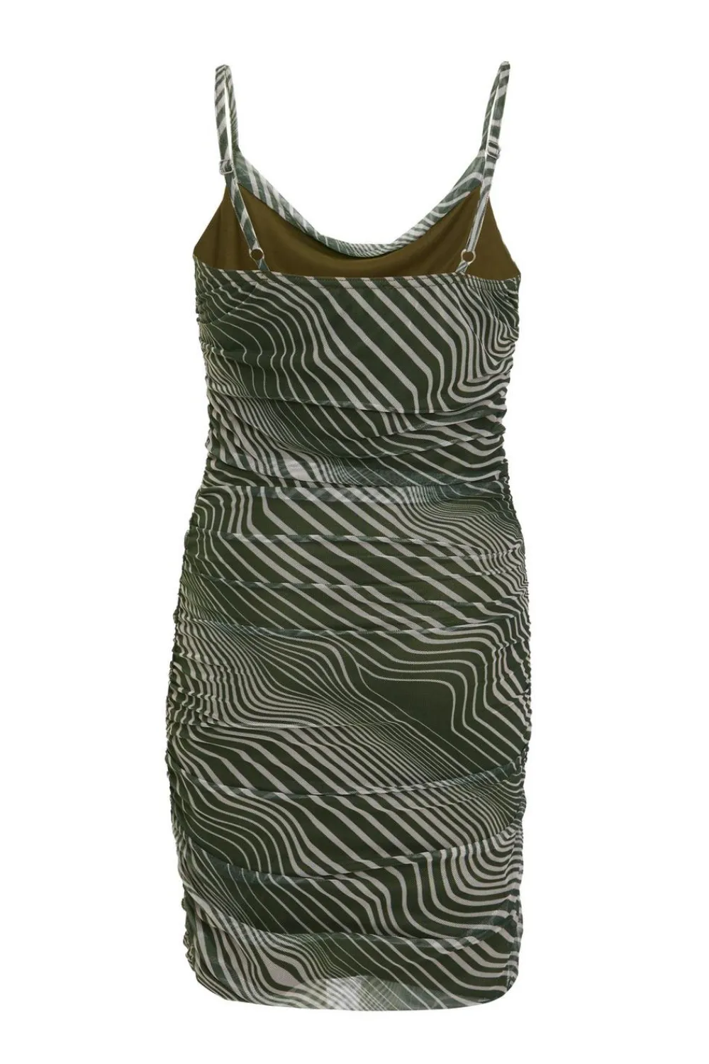 Quiz Mini Dresses|Green Dresses>Khaki Wavy Stripe Dress