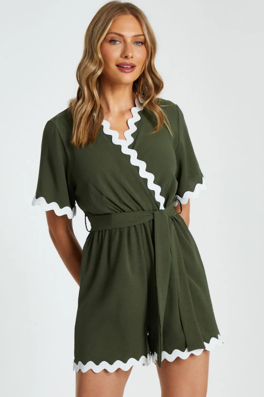 Quiz Playsuits|Summer Clothes>Wavy Trim Playsuit