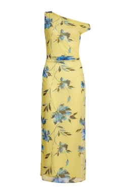 Quiz Day At The Races|Christening Guest>Lemon Floral Drop Sleeve Midaxi Dress