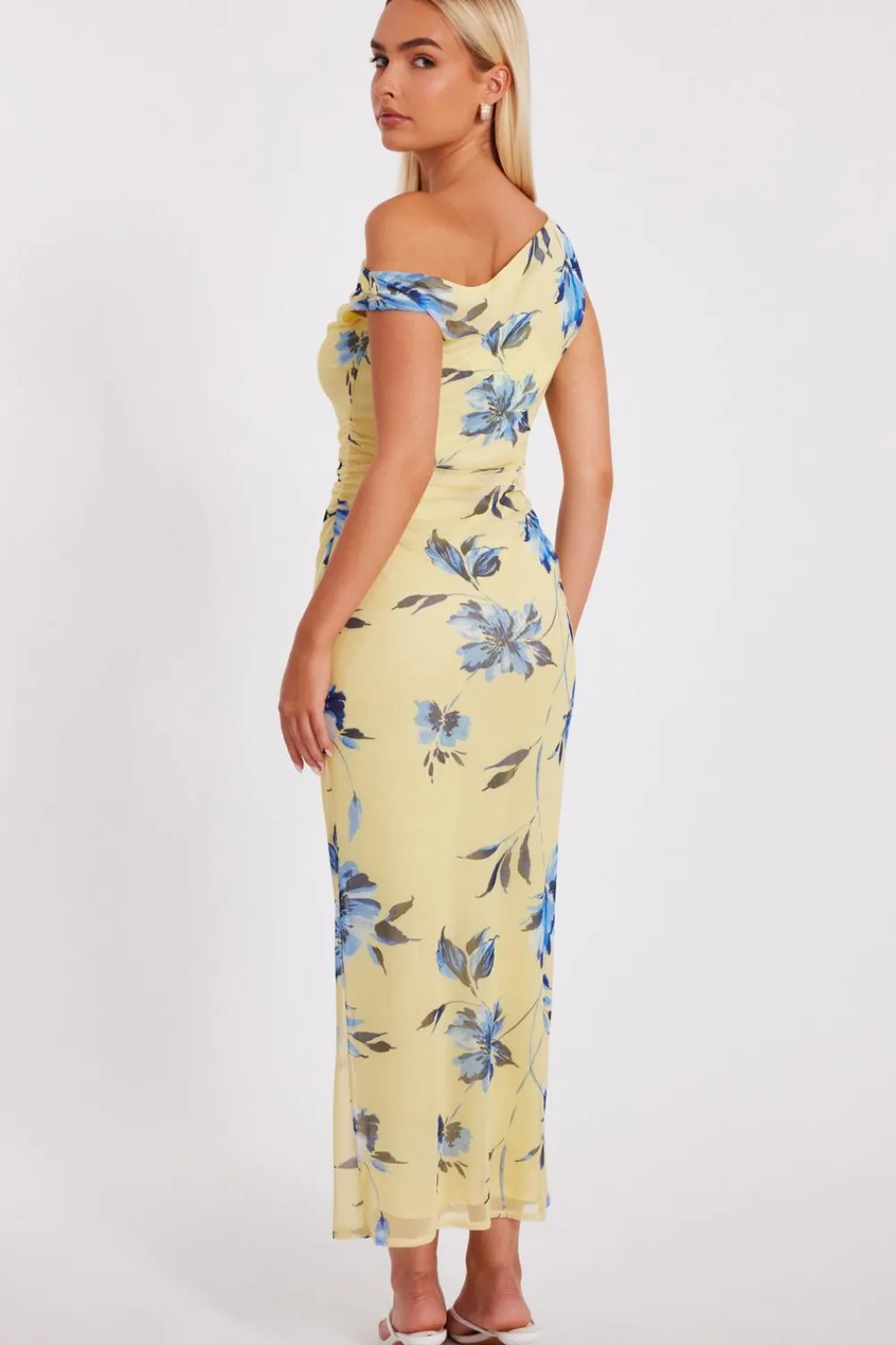Quiz Day At The Races|Christening Guest>Lemon Floral Drop Sleeve Midaxi Dress