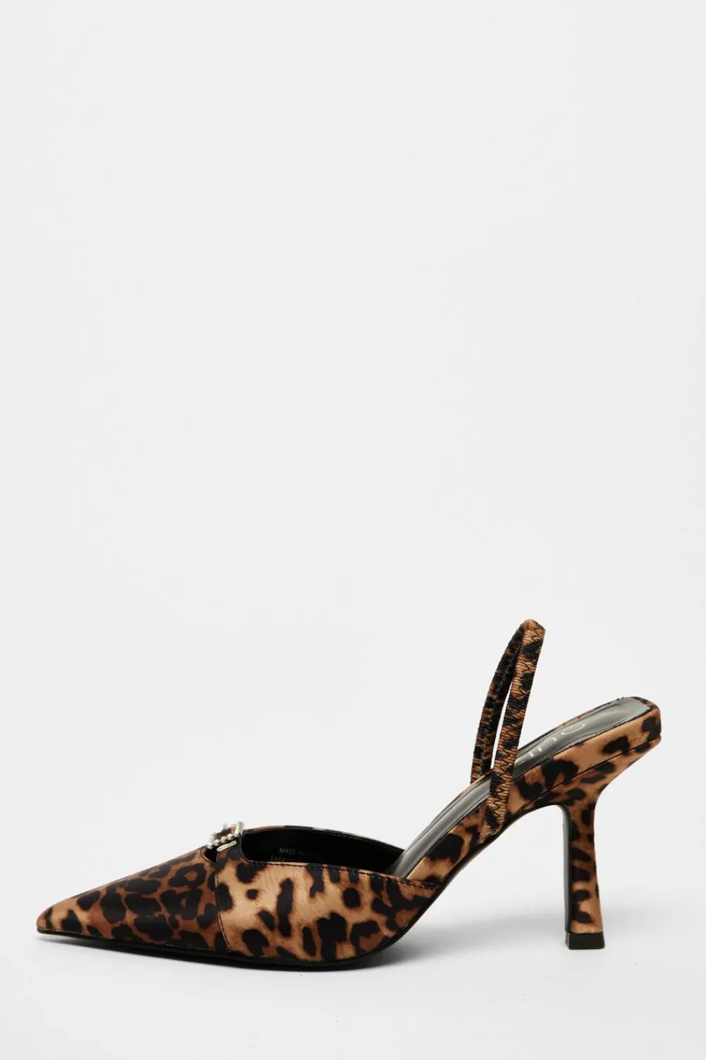 Quiz Occasion Shoes|Heels>Leopard Print Diamante Buckle Court Heels
