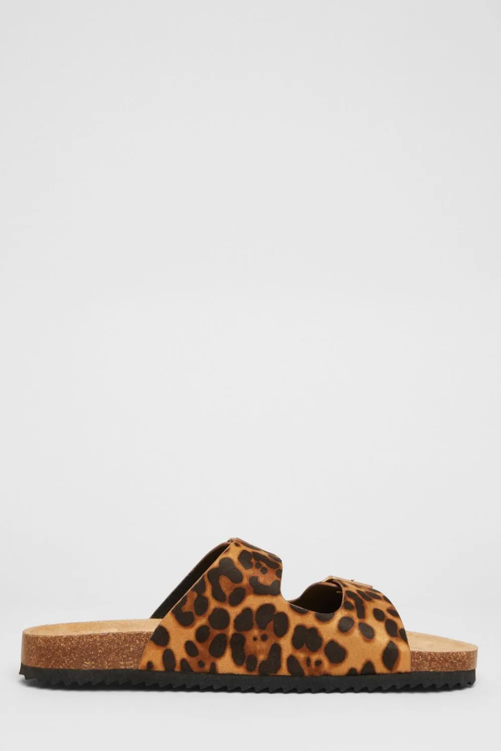 Quiz Sandals|Holiday Shoes>Leopard Print Double Buckle Flat Sandals