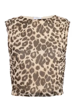 Quiz Summer Tops|Going Out Tops>Leopard Print Mesh Top