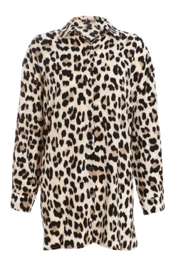 Quiz Shirts & Blouses|Tops>Leopard Print Oversized Blouse