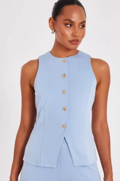 Quiz Waistcoat|Summer Tops>Button Front Waistcoat
