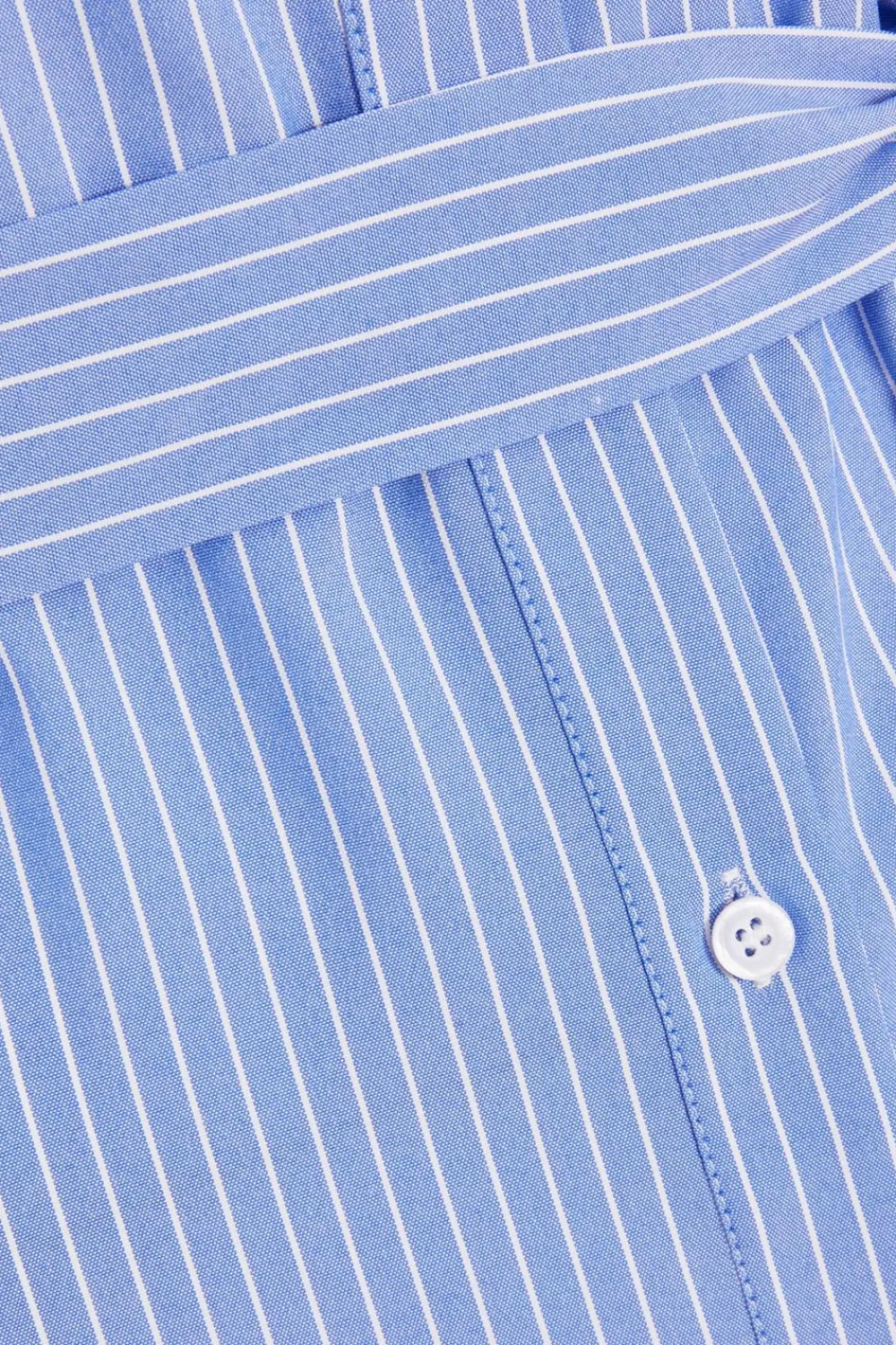 Quiz Workwear|Summer Clothes>Light Blue Pinstripe Mini Shirt Dress