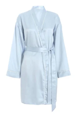Quiz Bride To Be|Nightwear>Light Blue Satin 'Bridesmaid' Robe
