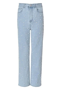 Quiz Trousers|Summer Clothes>Light Denim Embellished Jeans