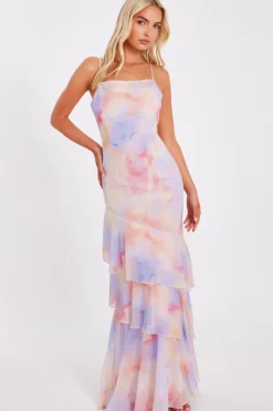 Quiz Day At The Races|Dresses>Light Pink Tie Dye Maxi Dress