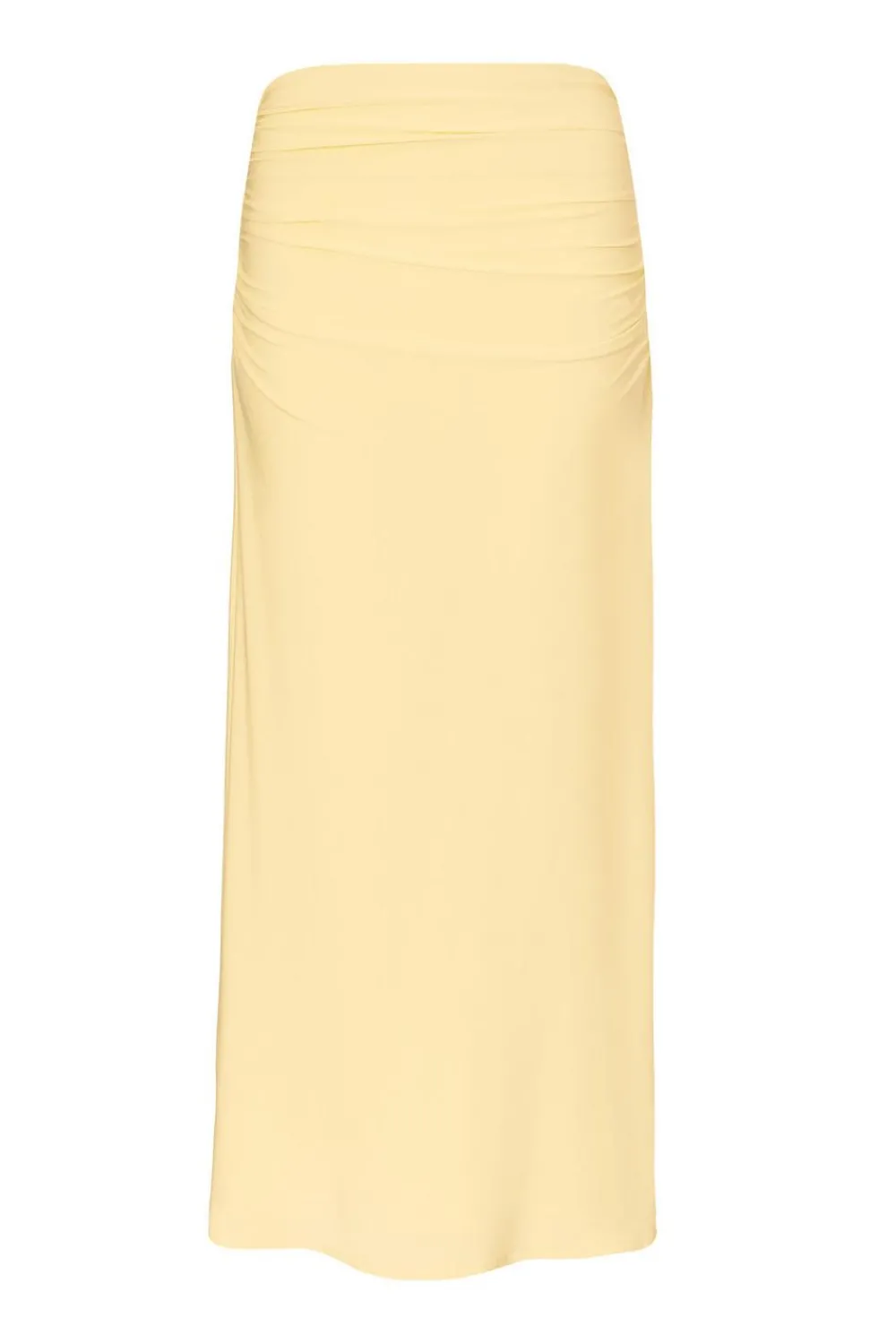 Quiz Summer Clothes|Skirts>Light Yellow Ruched Maxi Skirt