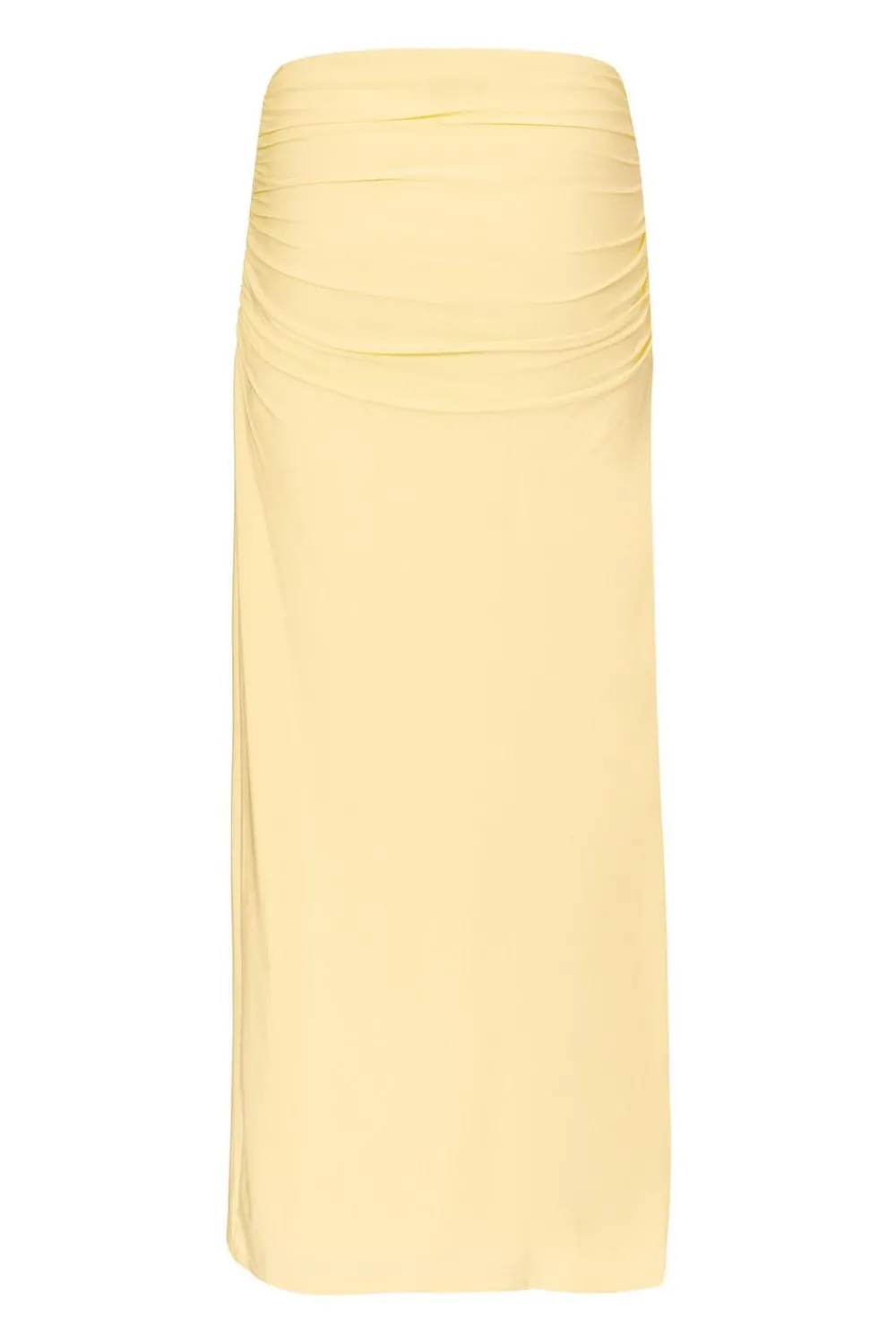 Quiz Summer Clothes|Skirts>Light Yellow Ruched Maxi Skirt