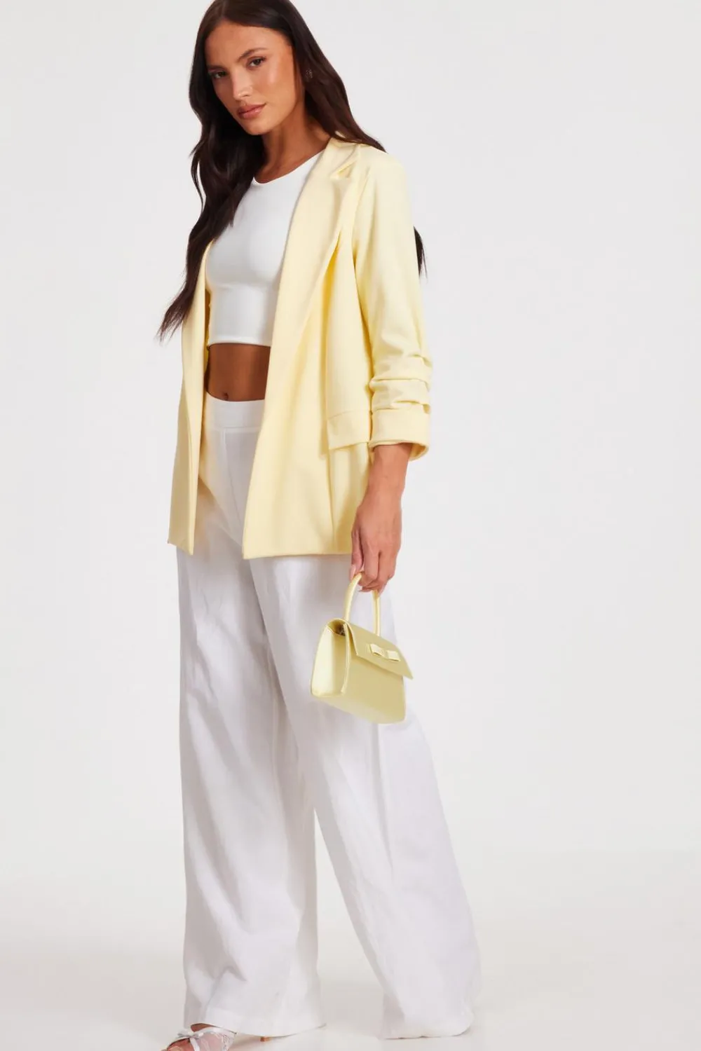 Quiz Workwear|Jackets & Coats>Ruched Sleeve Blazer