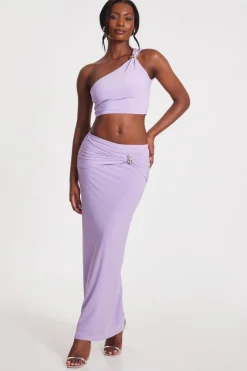 Quiz Summer Clothes|Skirts>Lilac Bodycon Maxi Skirt