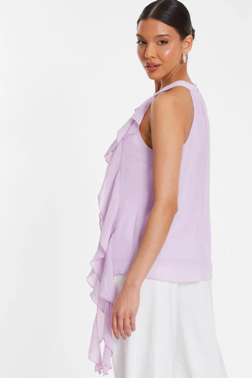Quiz Summer Tops|Shirts & Blouses>Chiffon Frill Drape Top