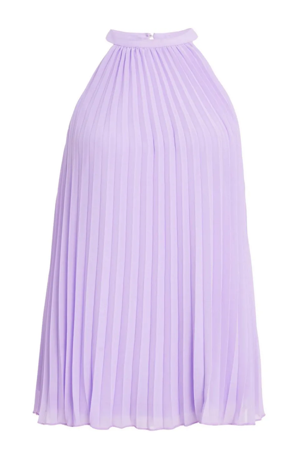 Quiz Summer Tops|Going Out Tops>Lilac Chiffon Pleated High Neck Top