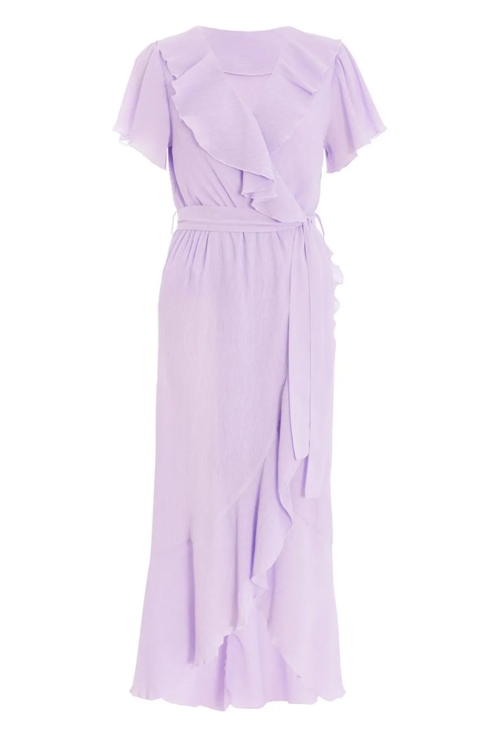 Quiz Holiday|Casual Clothing>Lilac Crinkle Frill Midaxi Dress