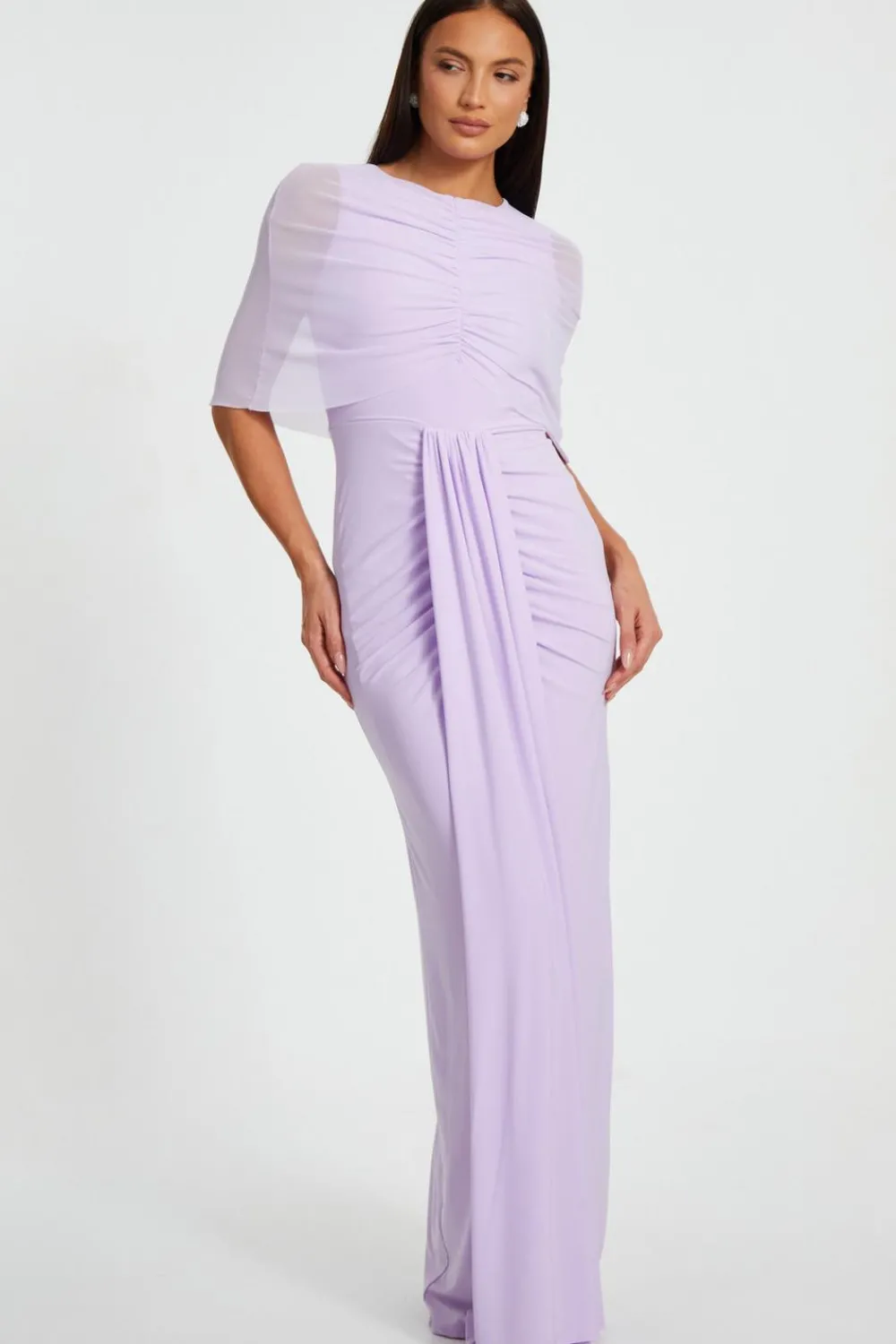 Quiz Prom Dresses|Prom & Ball>Lilac Draped Maxi Dress