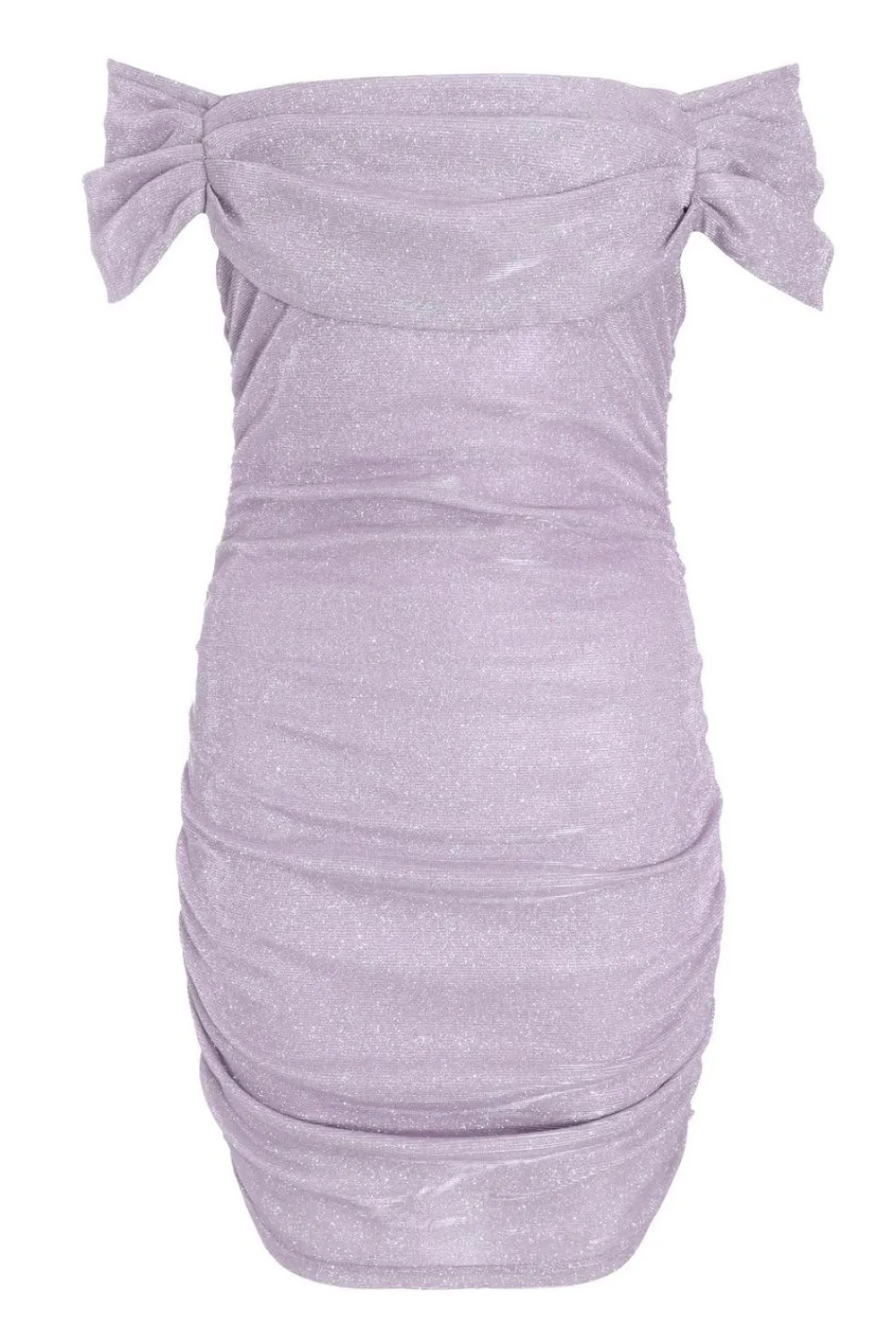 Quiz Mini Dresses|Going Out Dresses>Lilac Glitter Bardot Bodycon Mini Dress