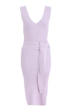 Quiz Midi Dresses|Day Dresses>Knit Tie Belt Bodycon Midi Dress