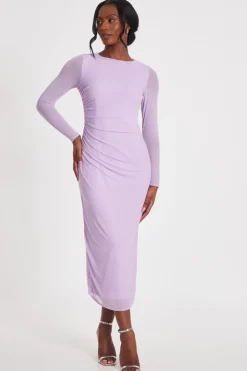 Quiz Summer Clothes|Going Out>Lilac Mesh Diamante Midaxi Dress