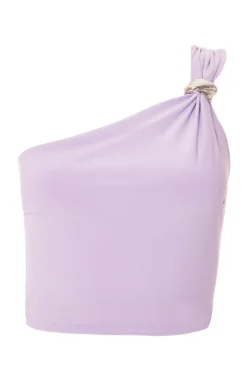 Quiz Going Out Tops|Crop Tops>Lilac One Shoulder Crop Top
