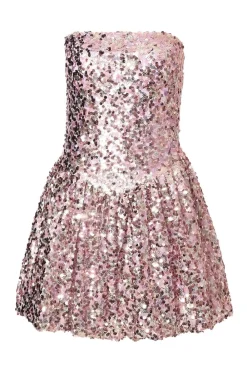 Quiz Going Out|Dresses>Lilac Sequin Puff Ball Mini Dress