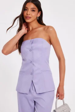 Quiz Waistcoat|Day At The Races>Lilac Tailored Bandeau Waistcoat
