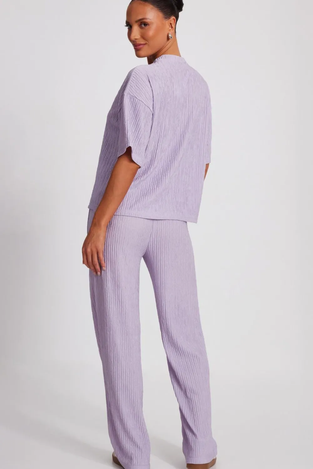 Quiz Trousers|Summer Clothes>Textured Palazzo Trousers
