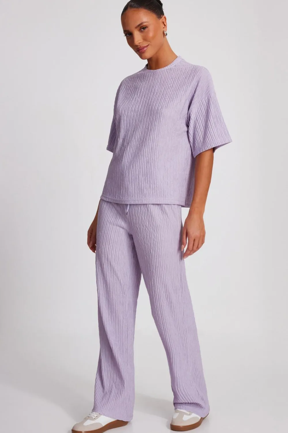 Quiz Trousers|Summer Clothes>Textured Palazzo Trousers