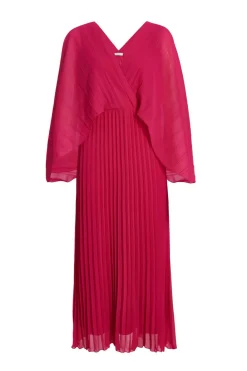 Quiz Day At The Races|Christening Guest>Magenta Chiffon Pleated Midaxi Dress