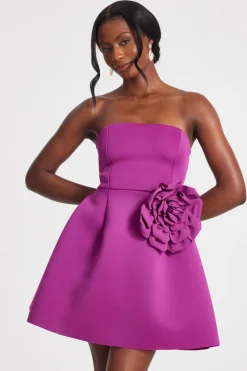 Quiz Evening Dresses|Day At The Races>Magenta Strapless Mini Dress