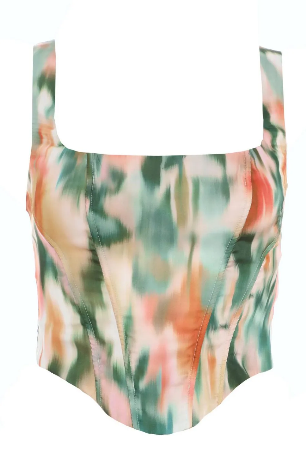 Quiz Going Out Tops|Crop Tops>Marble Print Corset Top