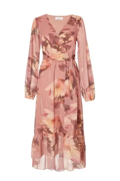 Quiz Day At The Races|Christening Guest>Mauve Floral Dip Hem Midaxi Dress