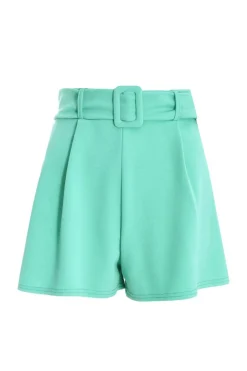 Quiz Shorts|Co-Ords>Mint High Waisted Belted Shorts