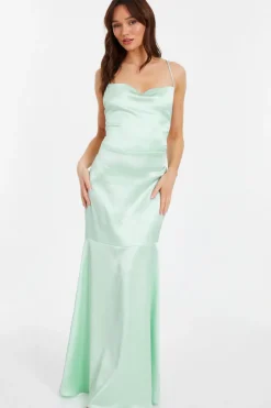 Quiz Prom Dresses|Prom & Ball>Satin Cross Back Maxi Dress
