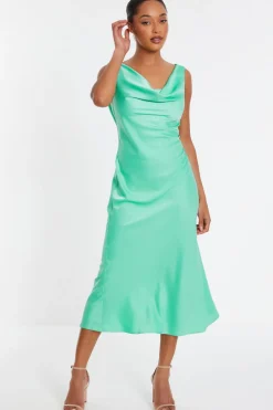 Quiz Summer Clothes|Holiday>Mint Satin Slip Midi Dress