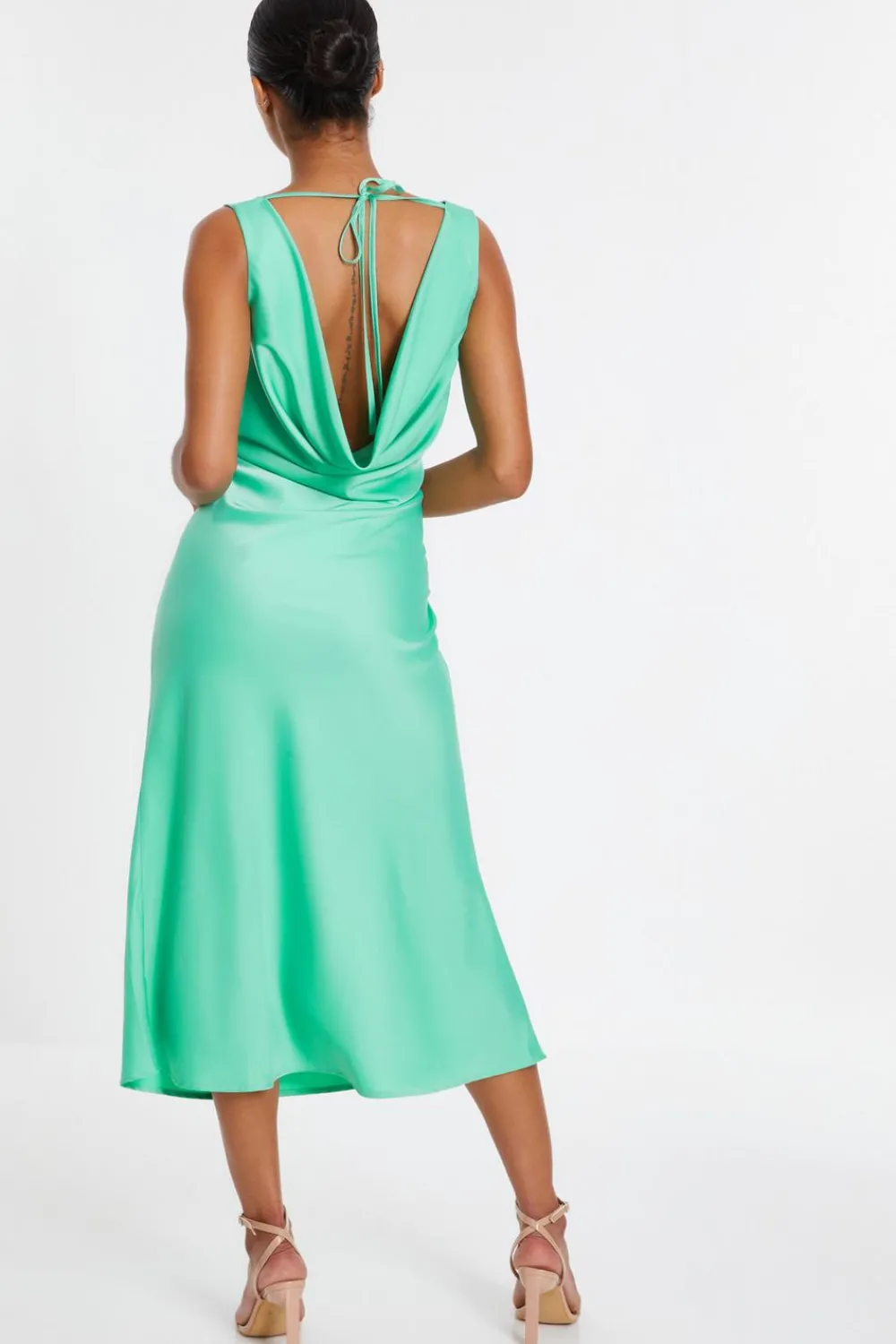 Quiz Summer Clothes|Holiday>Mint Satin Slip Midi Dress