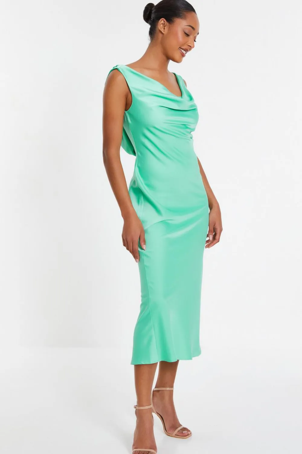 Quiz Summer Clothes|Holiday>Mint Satin Slip Midi Dress