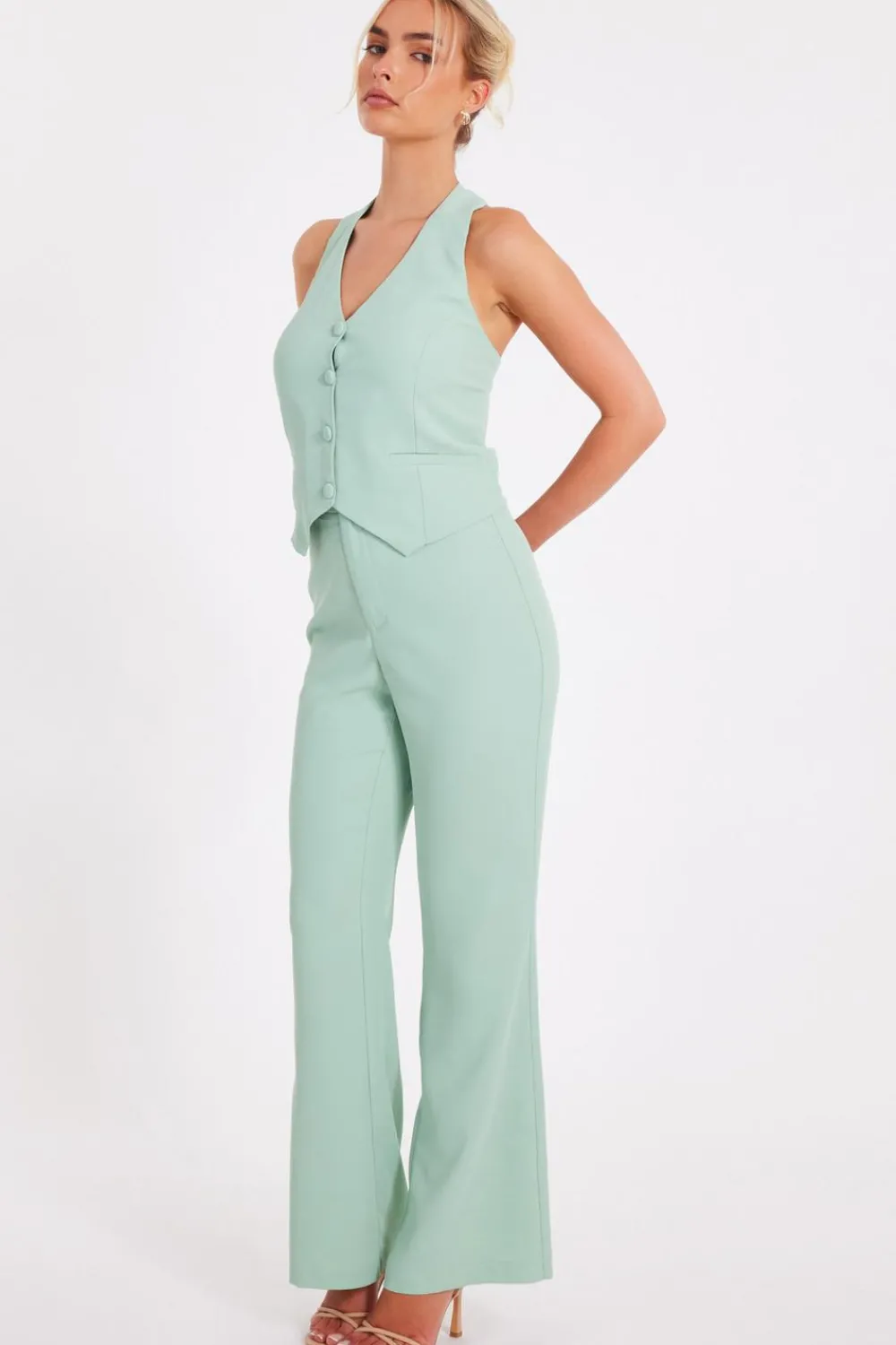 Quiz Waistcoat|Going Out Tops>Mint Tailored Waistcoat