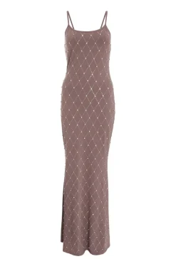 Quiz Evening Dresses|Prom Dresses>Rhinestone Square Neck Maxi Dress