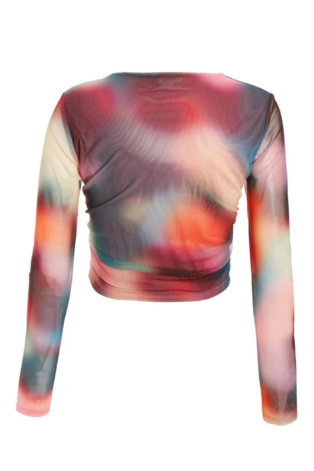 Quiz Co-Ords>Multicoloured Ombre Mesh Crop top