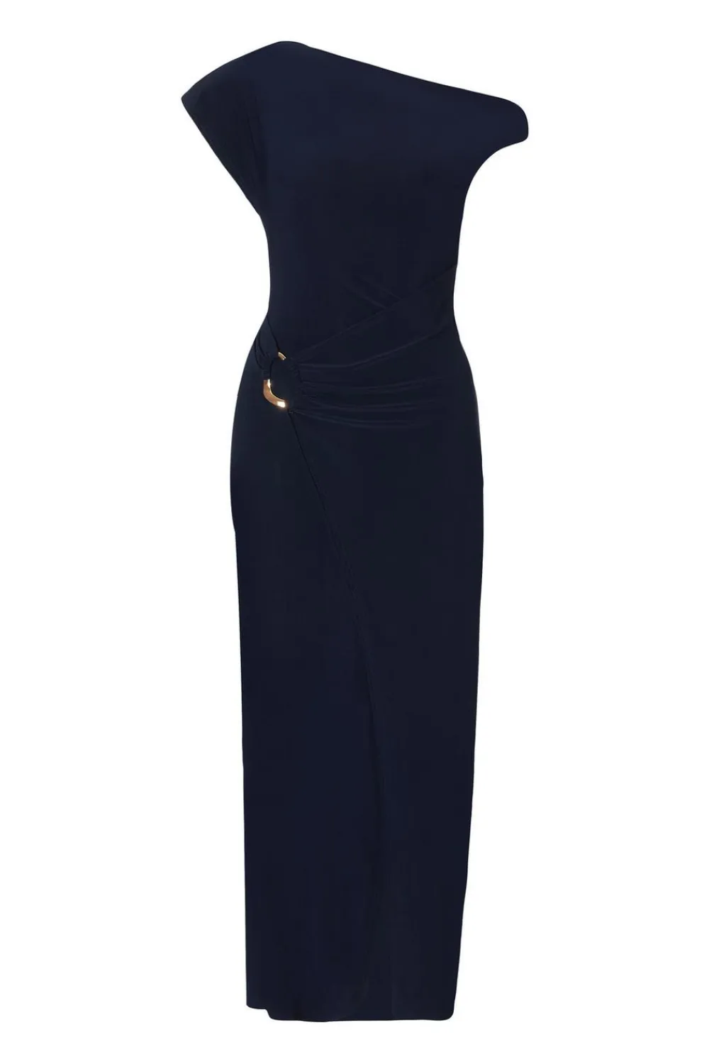 Quiz Day At The Races|Christening Guest>Navy Asymmetric Wrap Midaxi Dress