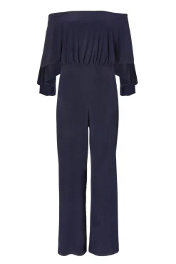 Quiz Occasion Jumpsuits|Going Out Jumpsuits>Navy Bardot Jumpsuit